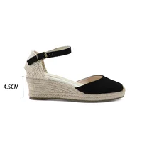 Espadrilles Wedge Flatform Women's Sandals Genuine Cow Suede Leather Sandals - Image 5