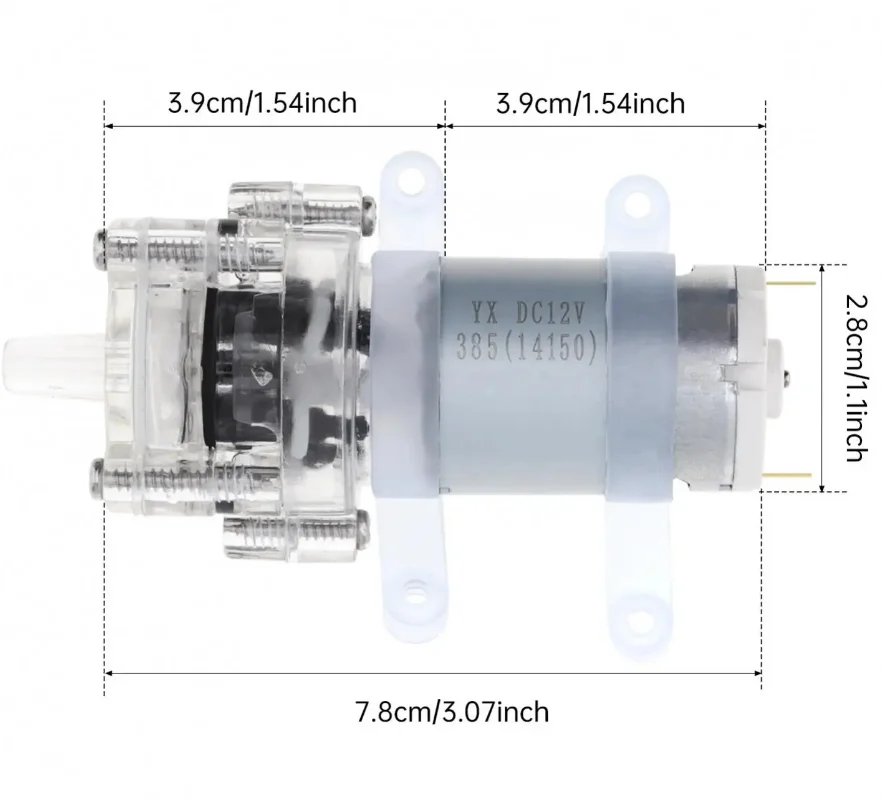 385HPC Mini Water Pump 12V High Temperature Resistant 100 Degree Diaphragm Self-Priming Tea Machine Fish Tank