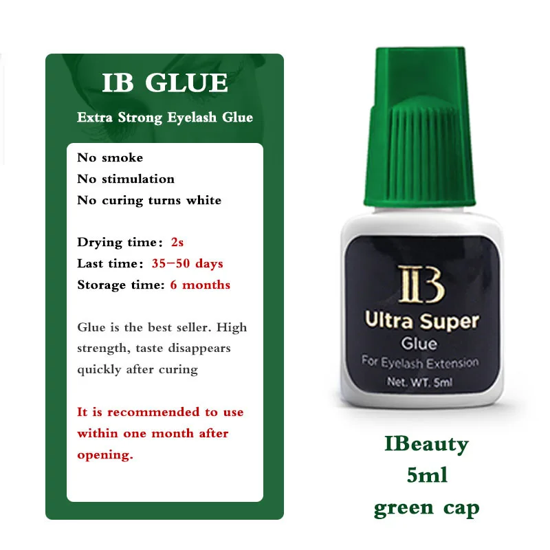 IBeauty Ultra Super Eyelash Extension Glue Supplies Green Cap Waterproof Adhesive Makeup Tools Strongest Fastest Eyes Open Korea 3