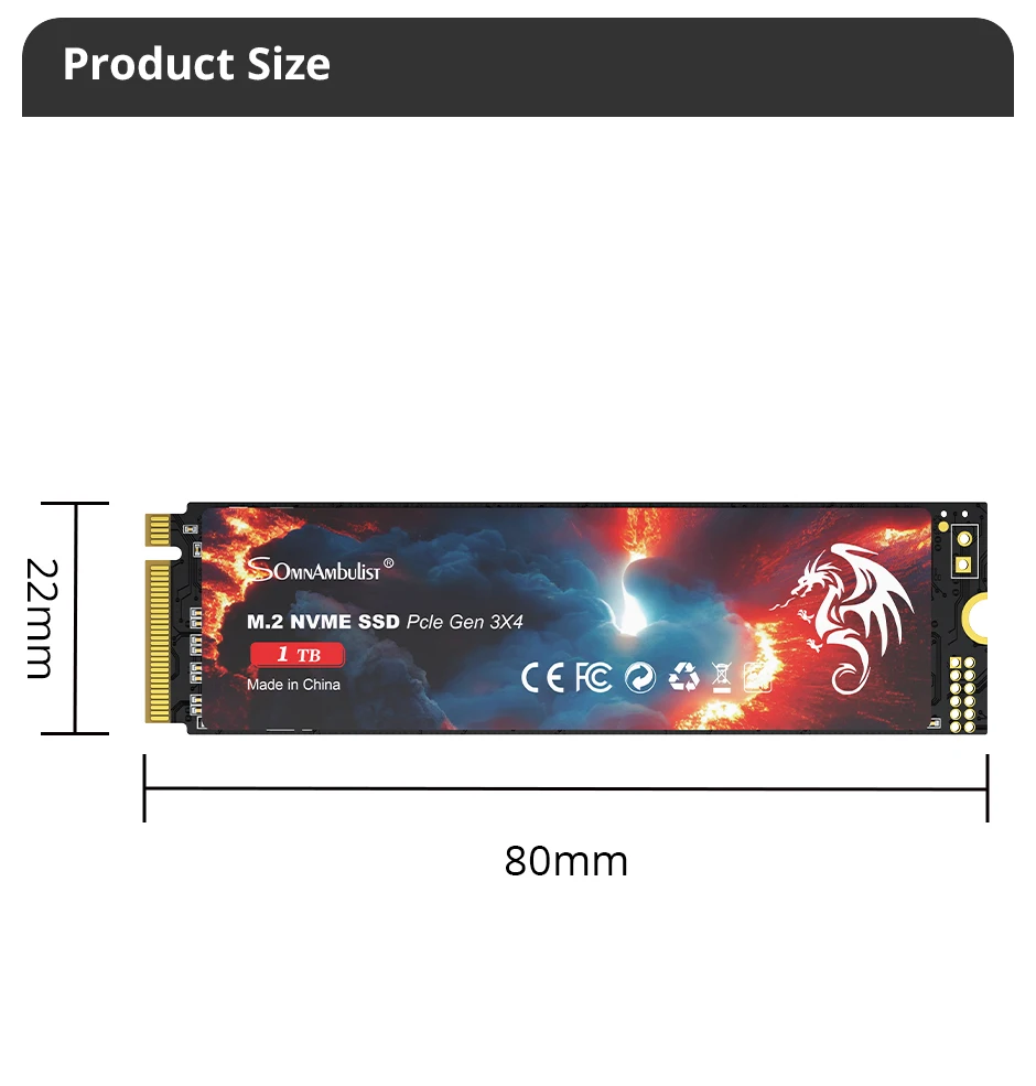 Somnambulist ssd m2 nvme 128gb 256gb 512gb 1tb ssd m.2 3,0 pcie internes Solid-State-Laufwerk für Laptop-Desktop-Spiele konsole – Detail 10