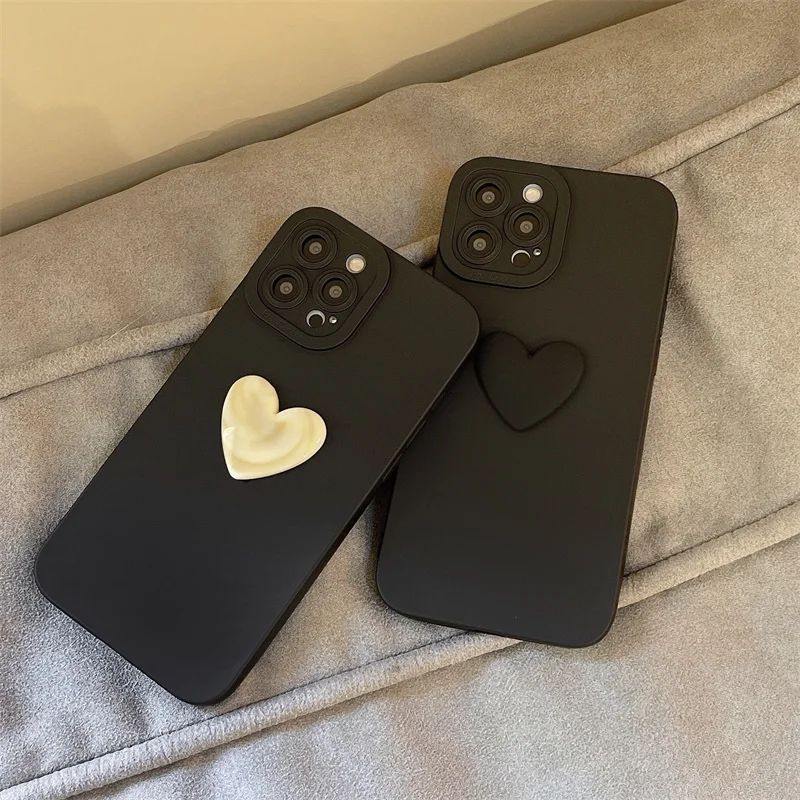 Liquid Silicone Candy Heart Full Coverage Soft Glitter Jellewed Phone Case For iPhone 11 12 13 14 15 16 Pro Max Plus Cover_voghion.com
