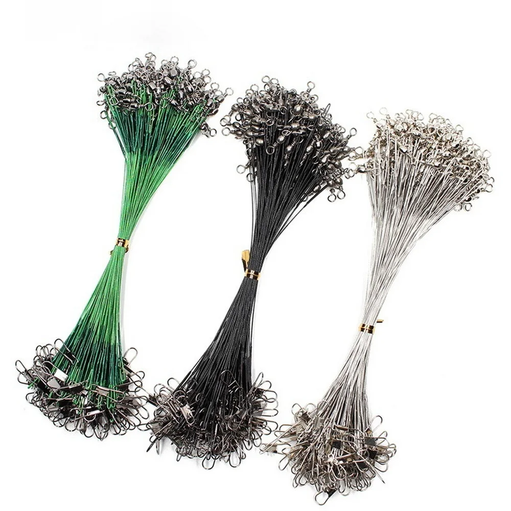 5 PCS Anti-bite Fly leash Fishing lead Line Rope Wire leading line Swivel Stainl