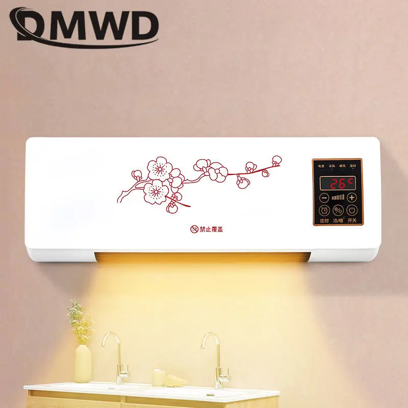 Thermostatic Air Warmer Desktop Wall-mounted Dual-purpose Fan Touch Panel Remote Control Heating Machine Natural Hot Wind Adjust 5