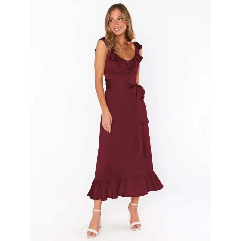 

Модное женское платье без рукавов, летнее Свободное платье, женские повседневные платья трапециевидной формы с круглым вырезом, женское платье в уличном стиле