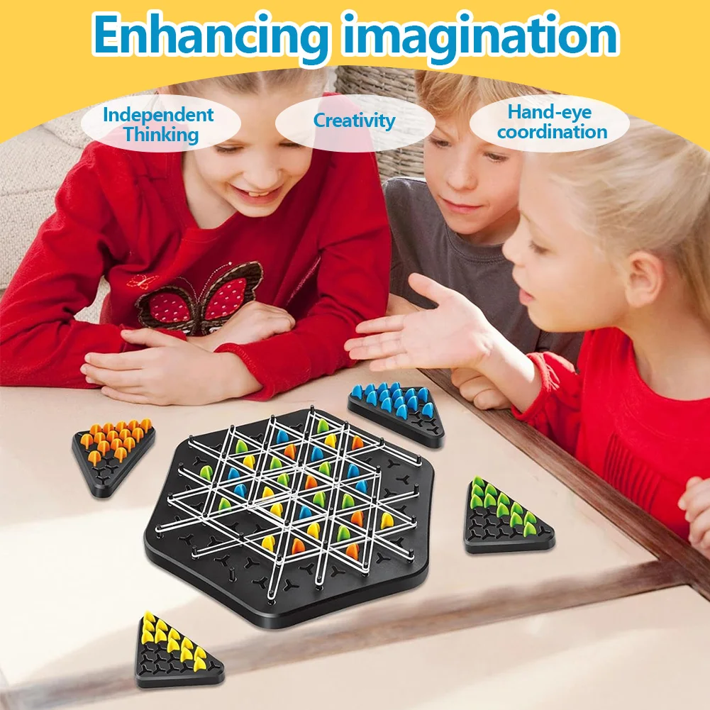 Chain Triangle Triggle Rubber Band Game Educational Interactive Game Battle Set  Teaser Strategy Game For Family Party Gift 2