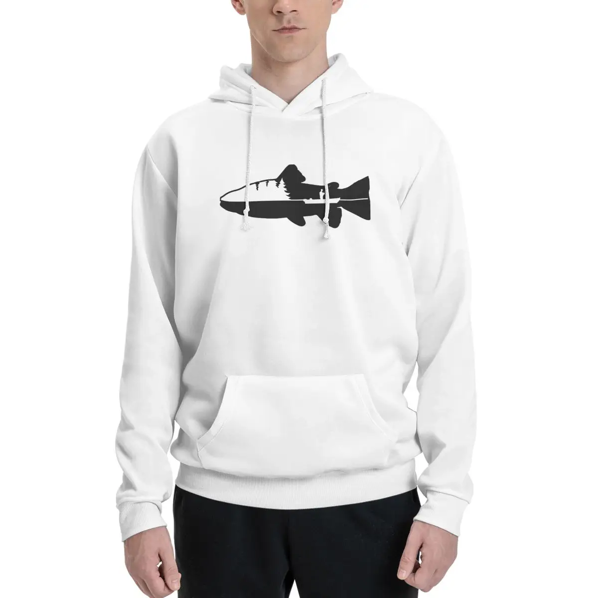 

Fish And Mountain Trout Fishin Relax 3 Couples Plus Velvet Hooded Sweater Novelty High quality Activity competition sexy