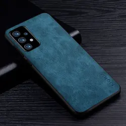 Premium PU Leather Solid Color Phone Case for Galaxy A22S 5G (Dark Blue)