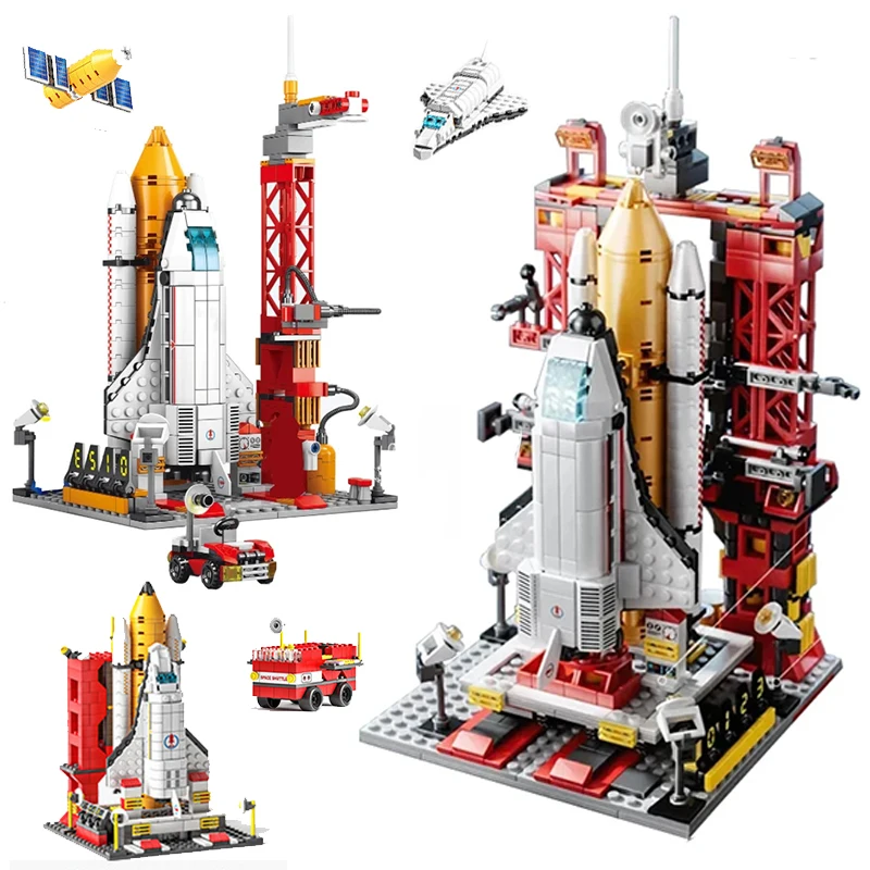 Aerospaziale Space Rocket Launch Center Base Puzzle Modello Mini Building Blocks Assemblare Mattoni Bambini Ragazzi Giocattoli Per Bambini