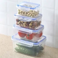 Réfrigérateur de cuisine, boîte de rangement rectangulaire scellée avec couvercle, bac à légumes en plastique, boîte à déjeuner chauffée au micro-ondes, boîte de rangement 2