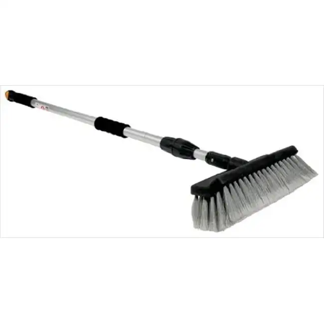 

Camco RV Flow-Through Wash Brush with Adjustable Handle, Adjusts from 43-inches to 71-inches Long, Black and Silver (43633)