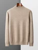 New Men's 100% Merino Wool Mock Neck Pullover Cashmere Sweater Soft Warm Jumpers Quality Casual Smart Knitwear Basic Tops Clothi 1