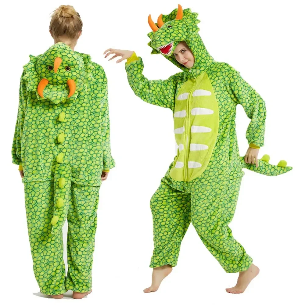 Cartoon Animal Onesie Pajamas Flannel Cosplay Dinosaur The Lion King Pyjamas Kigurumi Pijama
