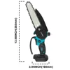 6 Inch Mini Electric Saw Cordless Chainsaw Woodworking Garden Tools Handheld Tree Branch Logging Cutter For Makita 18V Battery 3