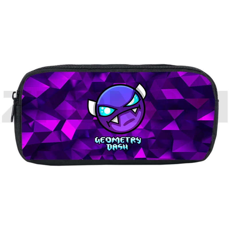 

Boys Game Angry Geometry Dash 3D Pencil Case Trendy Cartoon Printing Makeup Case Make Up Bag Kids Pencil Bags Office Supplies