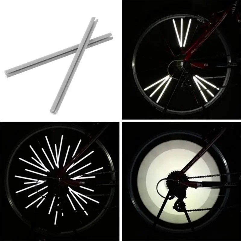 1 ~ 10PCS raggi della ruota della bici adesivo riflettente tubo avvertimento luce di sicurezza ciclismo riflettore tubi accessori