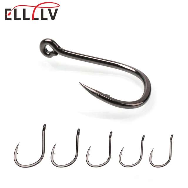 Ellllv 100PCS 11#-15# Chinu Fishhook Pipe Hook Handle Short Shank