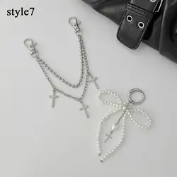 Elegant Multi - Layer Metal Star Chain Strap with Pearl Bowknot Pendant (Style7)