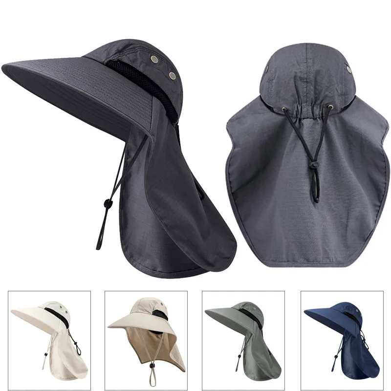 Fishing Hat Wide Brim Bucket Hat with Neck Cover Quick Dry Outdoor Sports Jungle Hiking Men Fishermen Sun Protected Cap sun hat sun protection hat fisherman hat