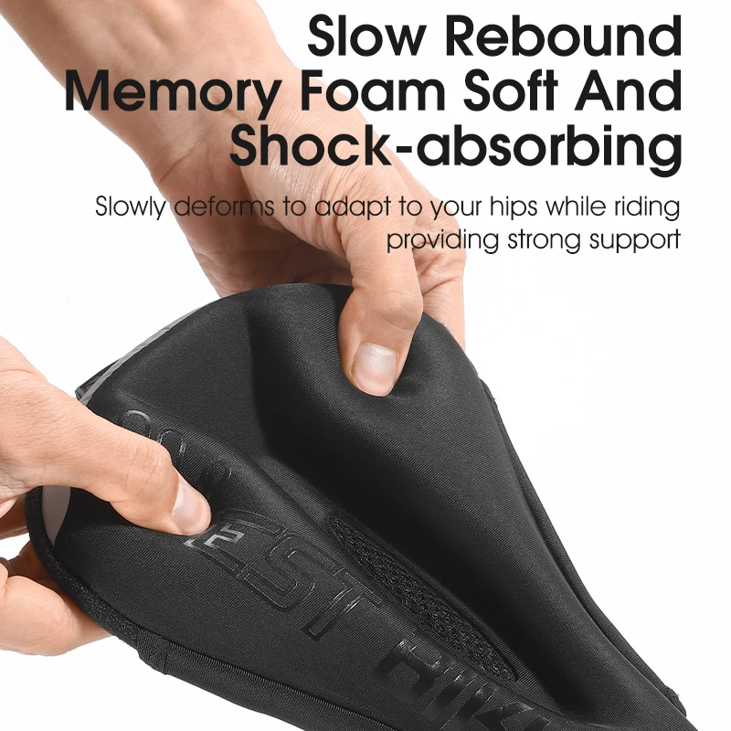 WEST BIKING Bicycle Saddle Cover Silicone Memory Foam High Elastic Cushion Cover Soft Shockproof Seat Cover MTB Bike Accessories