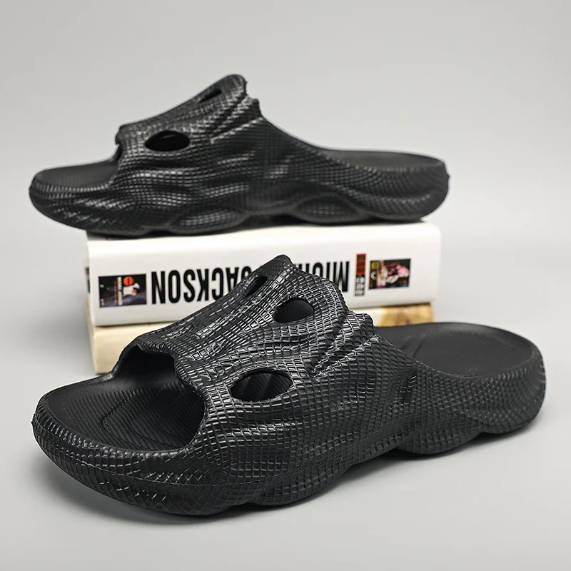 Vīriešu čības ar neslīdošām zolēm, mīkstas putuplasta čības, slīdošas, ērtas ārējai valkāšanai_voghion.com