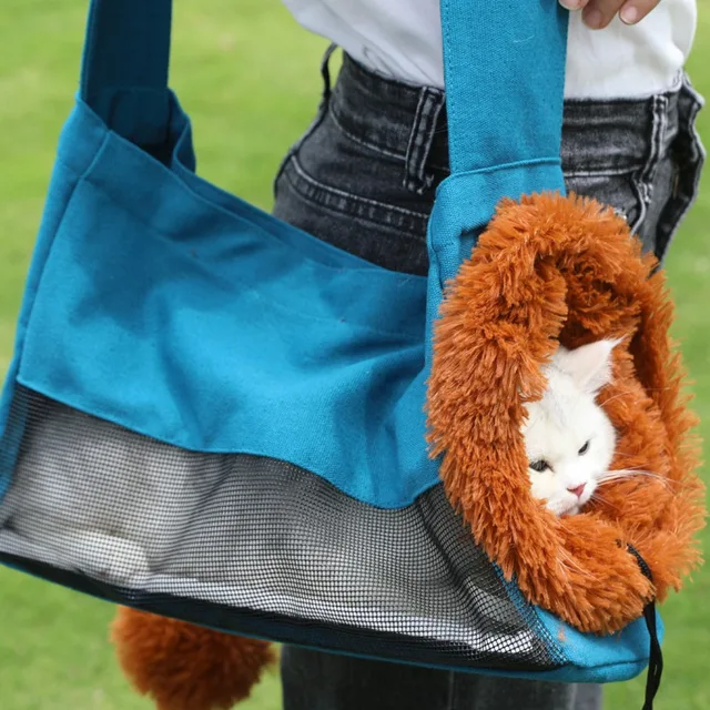 Pet Canvas Shoulder Bag Lion Shaped Dog Carrier Comfortable Cats Carrying Pouch Handbag Puppy Messenger Bag For Outdoor Travel 6