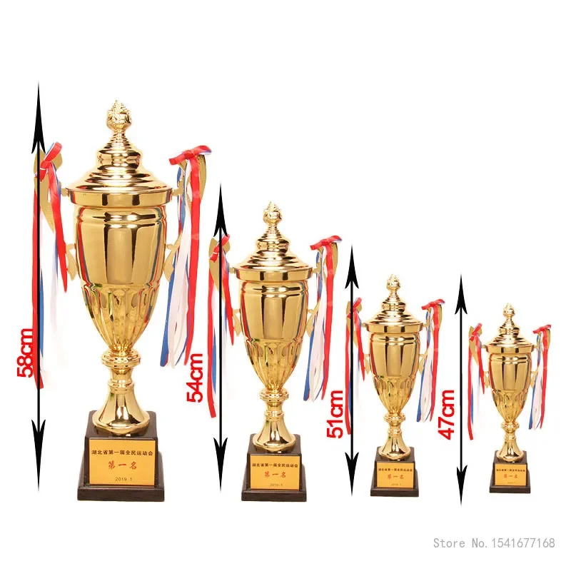 Customized Sports Champions Metal Trophy Contest Commercial Covered Souvenir Cup Big Universal Trophy Home Decoration Awards 1Pc