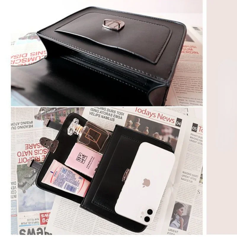 Women Vintage Preppy Solid Crossbody Bag Fashion Japanese Streetwear Casual Handbags Y2k Aesthetic Girls All Match Shoulder Bags