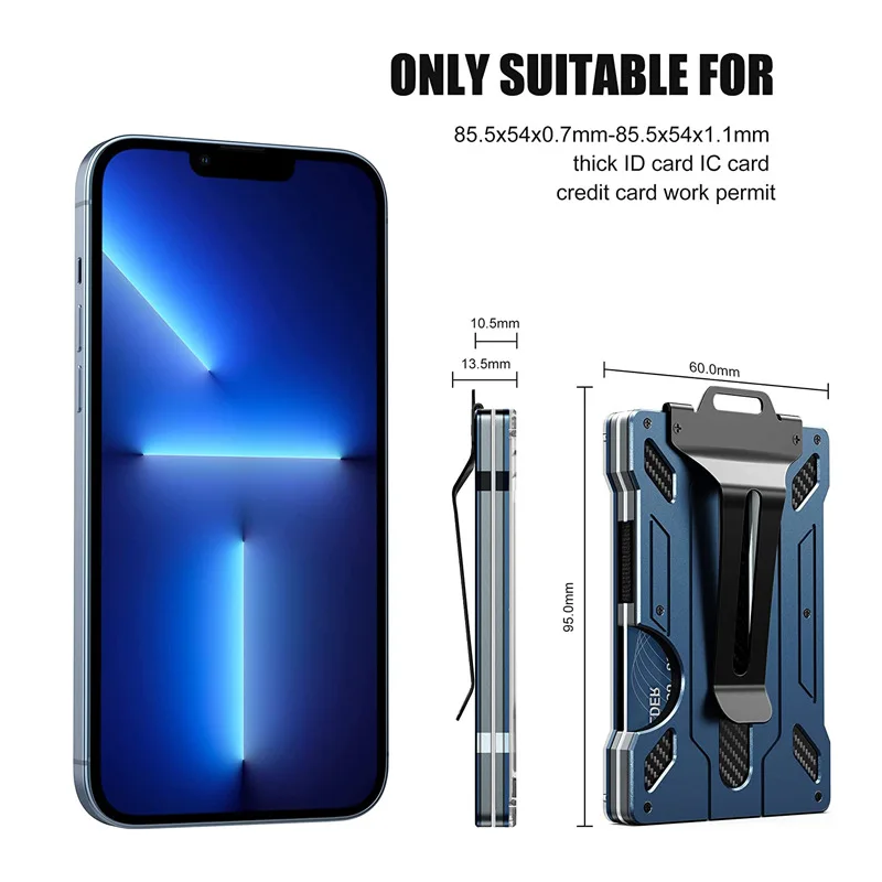RFID Men's Minimalist Wallet - Sleek Metal Case with Money Clip and Card Holder