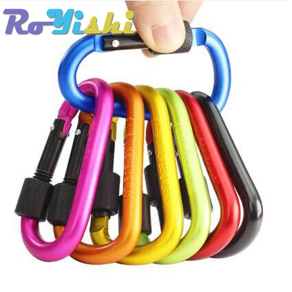 Aluminum Carabiner 1pcs Aluminum Carabiner D-Ring Key Chain Clip Snap Hook Karabiner Camping Keyring