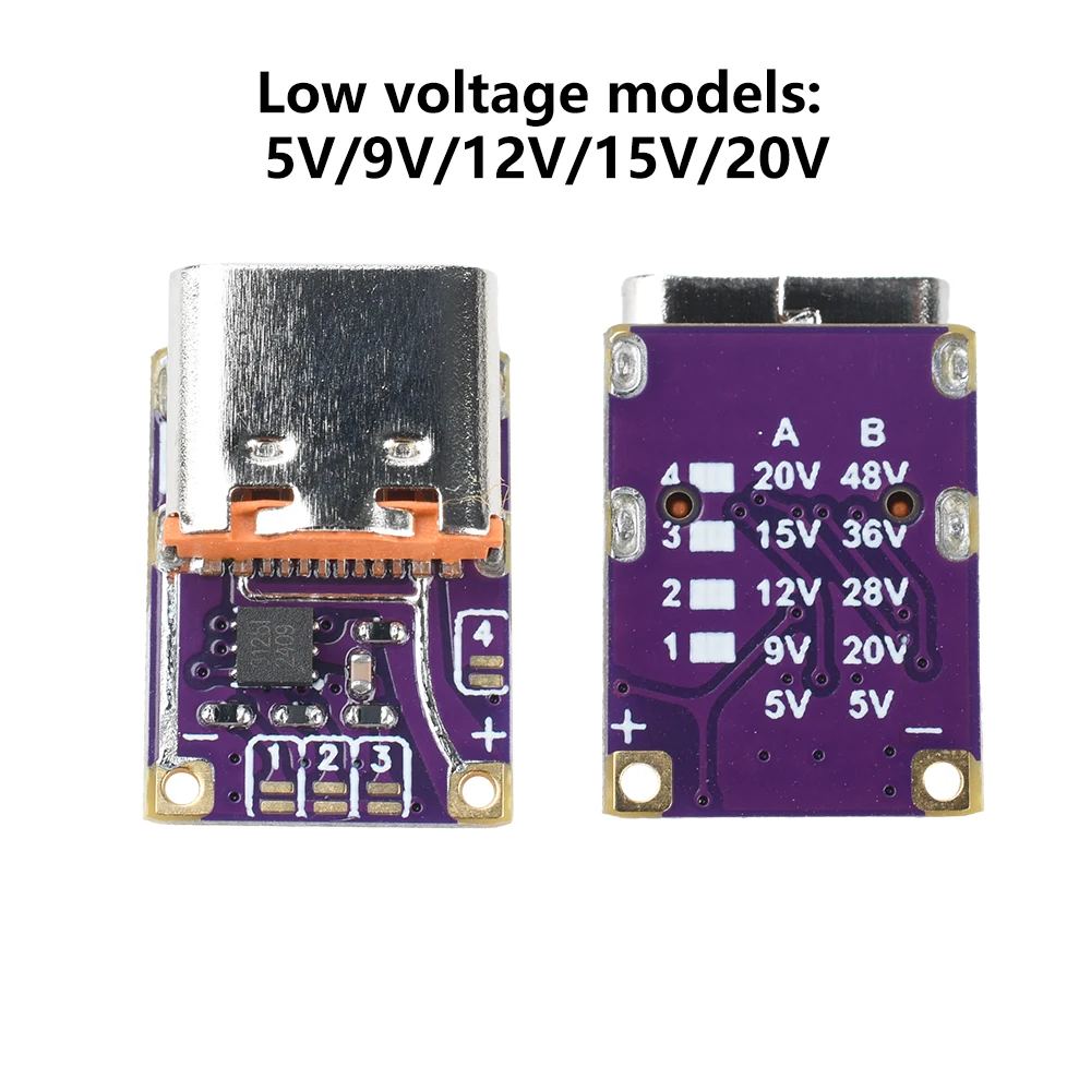 Universal Fast Charging Module with Adjustable Voltage and PD to DC Type-C Interface
