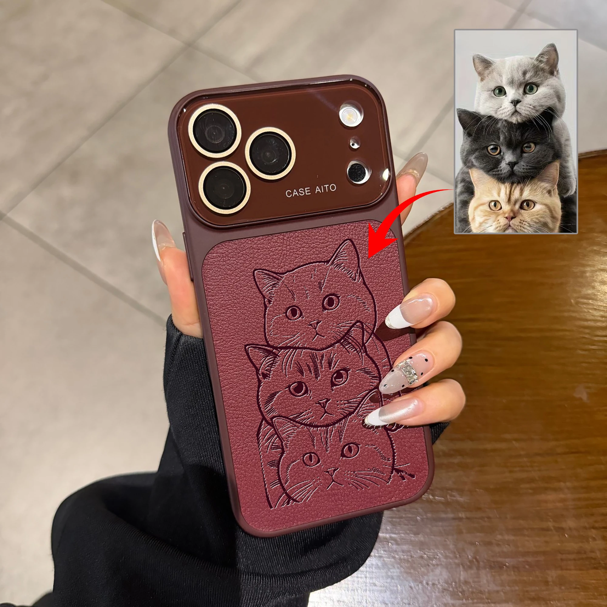 Custom Family Pet Photo Image Converted to Minimalist Line Style