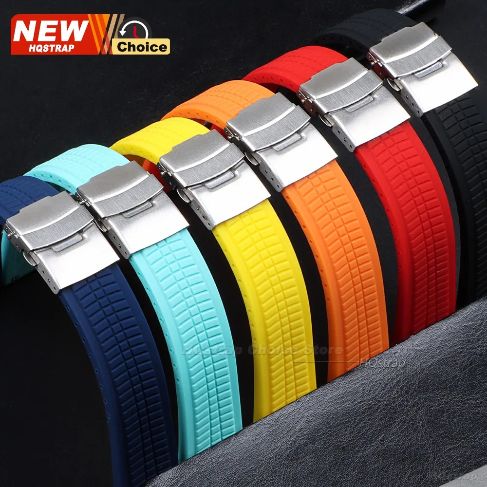 Universal Waterproof Silicone Sport Strap with Solid Buckle