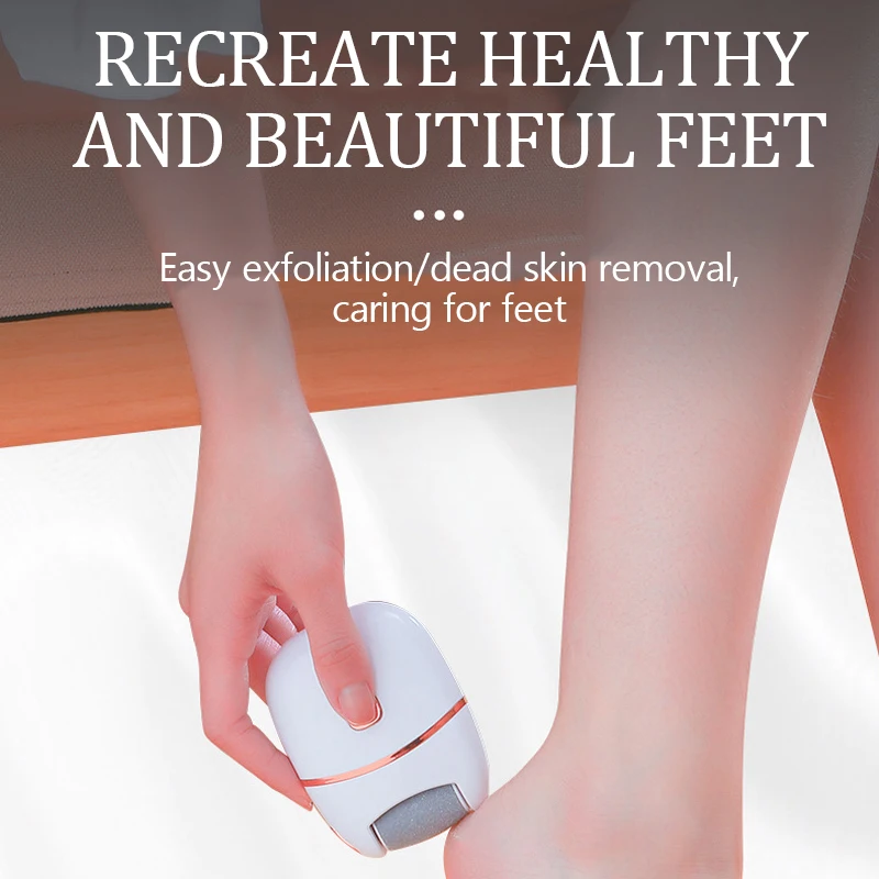 1 PC Electric Foot Grinder Rechargeable Thick Leather Polishing Foot Grinder and 2 Different Thickness Grinding Heads