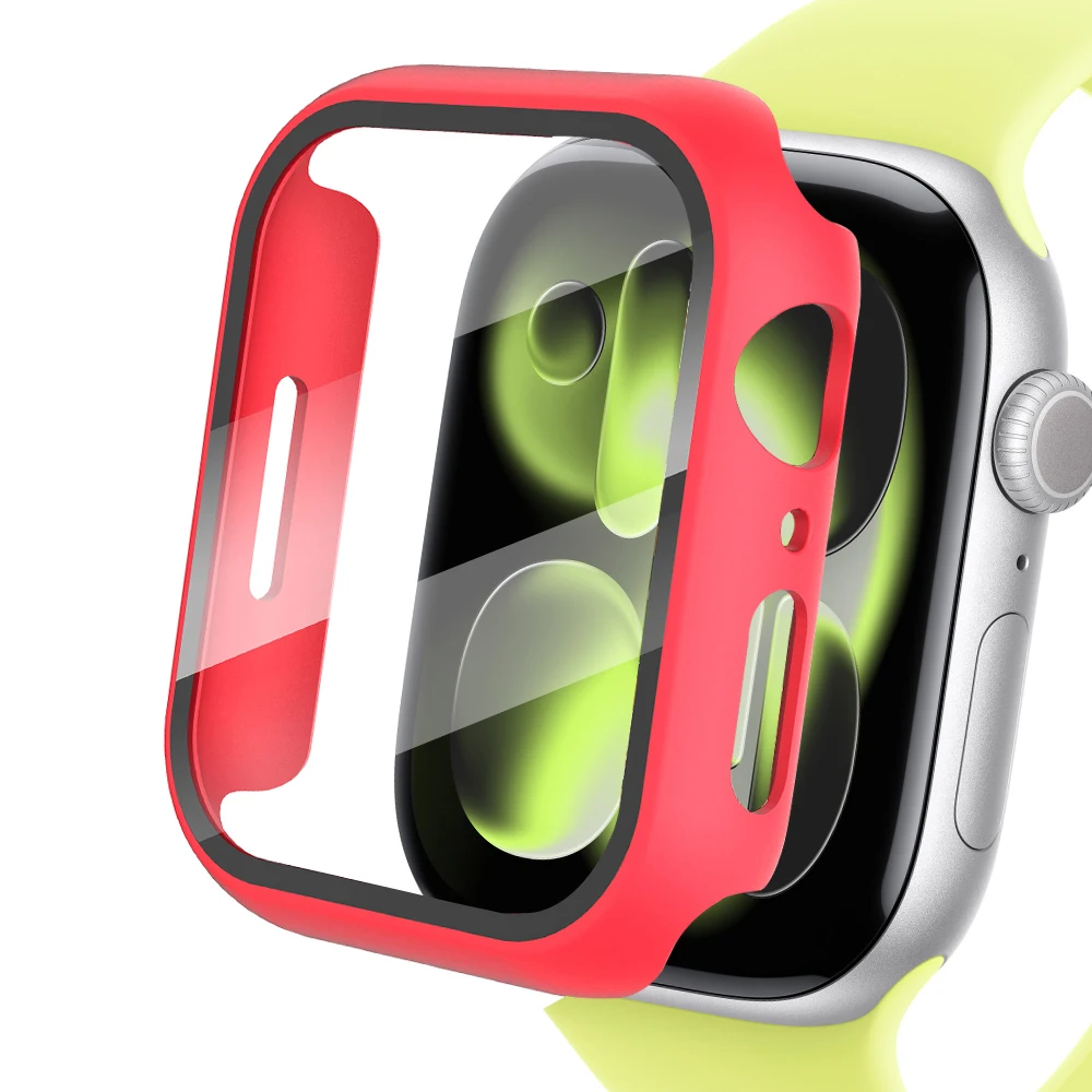 Enhanced Apple Watch Protective Case with Tempered Glass Screen Cover
