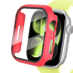 Enhanced Apple Watch Protective Case with Tempered Glass Screen Cover - Series 654 SE 40MM (Red 13)