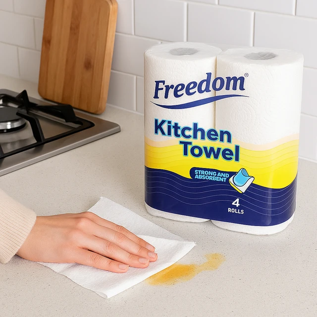 Freedom Rhino Kitchen Towel 2 Ply 4 Pack, Strong Absorbent Multipurpose Rolls for Home and Commercial Cleaning 2 Freedom Rhino Kitchen Towel 2 Ply 4 Pack, Strong Absorbent Multipurpose Rolls for Home and Commercial Cleaning 2