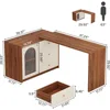 L Shaped Computer Desk with Drawers,  with Reversible Storage Cabinet, Long Study Writing Desk Workstation 6