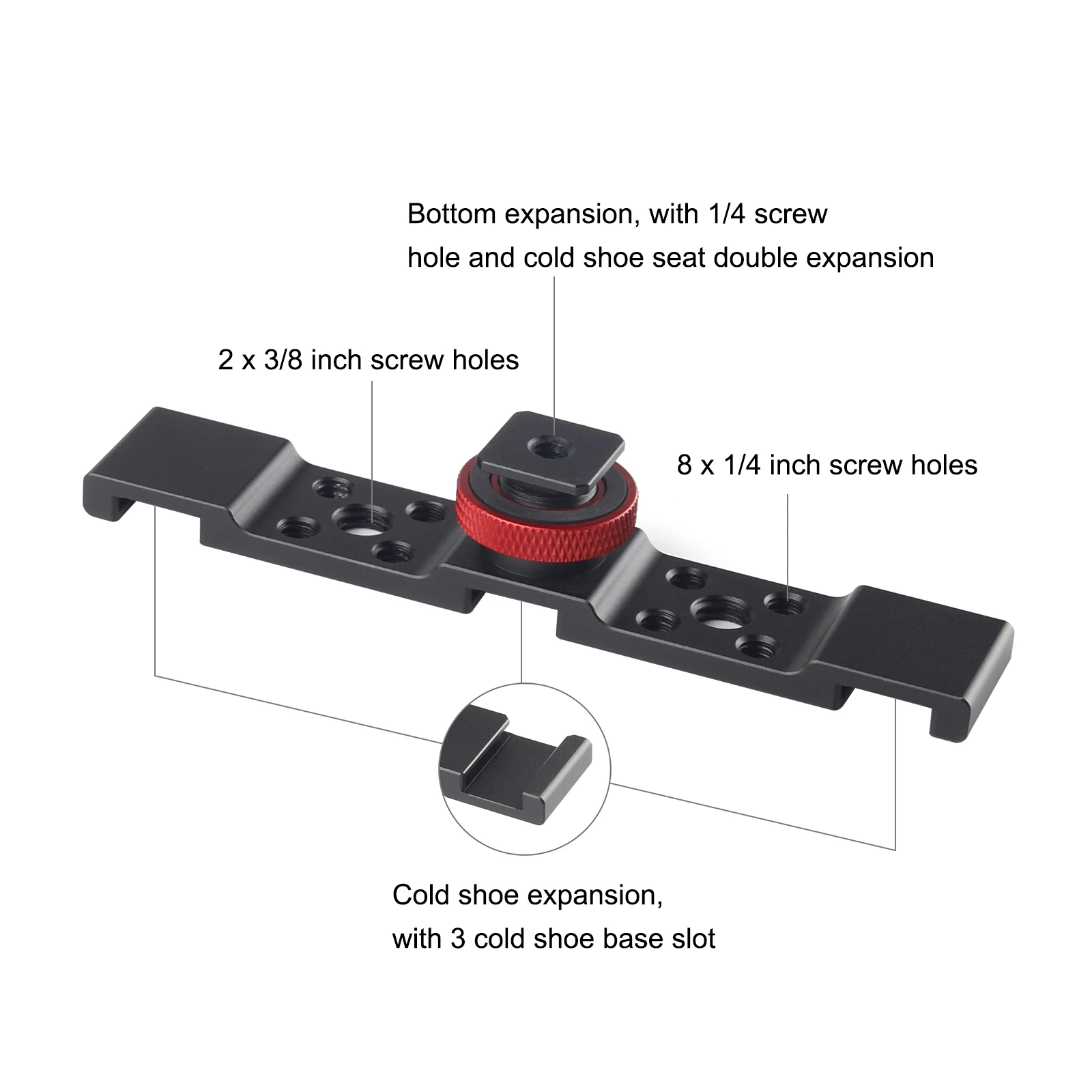 PULUZ Three-head Cold Shoe Bracket Mount For Camera Accessories Such as Microphone or Fill Light