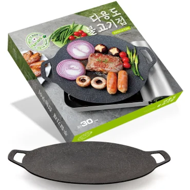 

Camping Pot Outdoor Camping Cookware Round Barbecue Tray Non-Stick Pan Barbecue Pan
