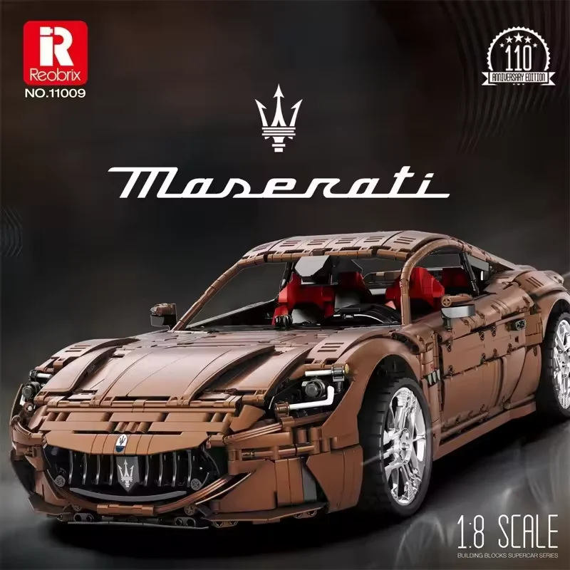 Maserati 1:8 Sportwagen Bausteine mit Motor Technik Supercar Fahrzeug-Bausatz Kreatives Spielzeug Erwachsenen-Geschenk 5480 Teile