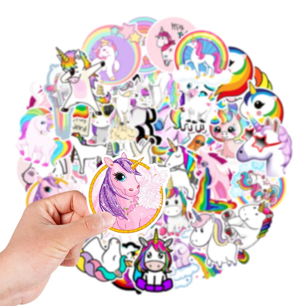 10/30/50PCS Rainbow Horse Cute Cartoon Personality Creative Graffiti Sticker  Suitcase Computer  Skateboard Waterproof Wholesale