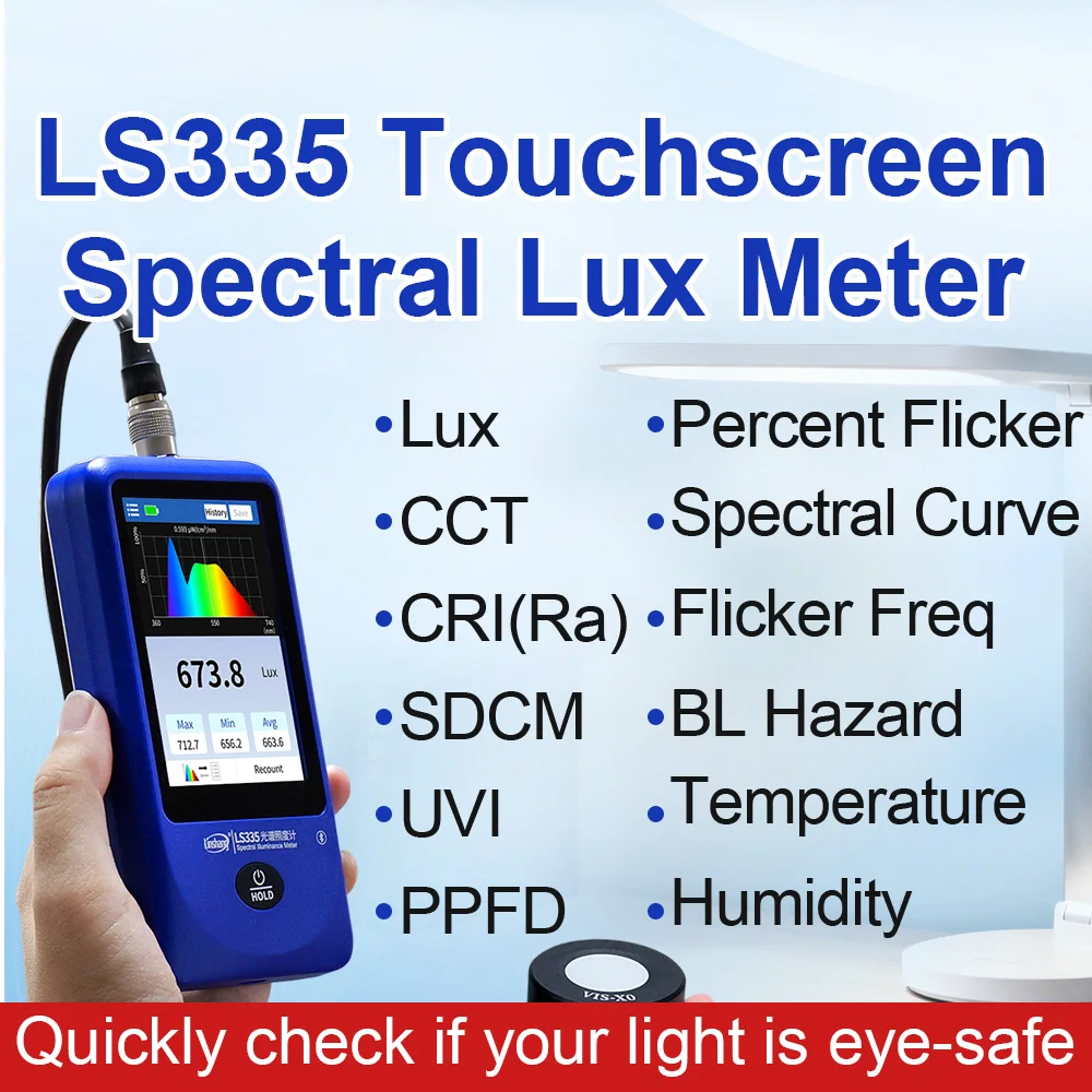 LS335 Spectrometer light spectrum meter CRI meter CCT Lux Tester Multi-Parameter Spectral Illuminance Meter