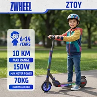 Trottinette électrique pour enfants ZWHEEL ZToy, pneus de 6,5 pouces, 150 W, autonomie de 10 km, vitesse et hauteur réglables, pour enfants de 6 à 14 ans, filles et garçons, lumières colorées, trottinette électrique pliable 1