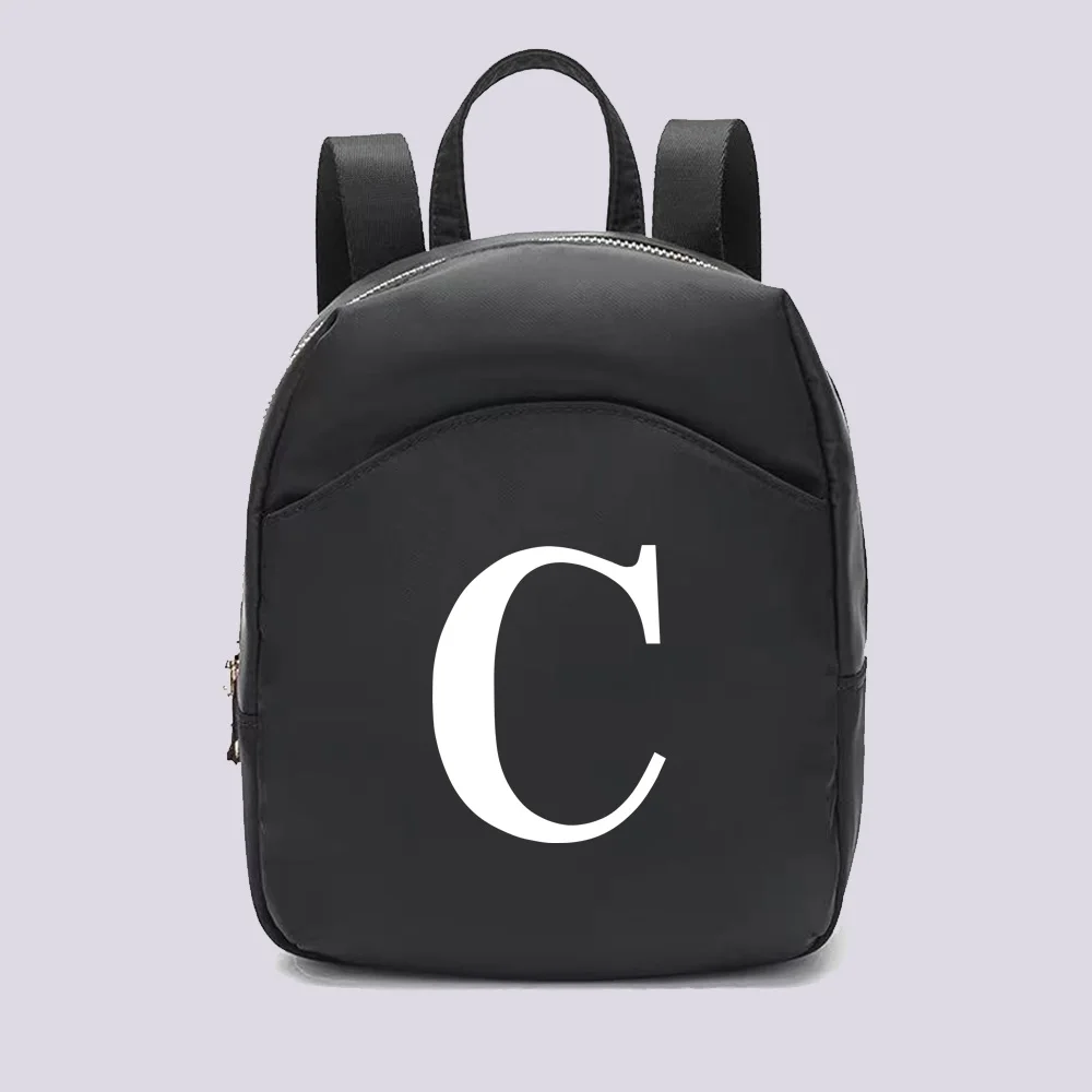 2022 Fashion Women Mini Backpack Multifunction Small Backpacks Casual Simple White Printing Student Bookbags Travleing Rucksack