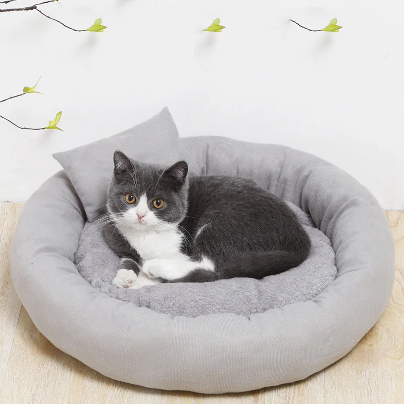 Cute Egg Tart Cat Bed Four Seasons Available Pet Room Suitable For