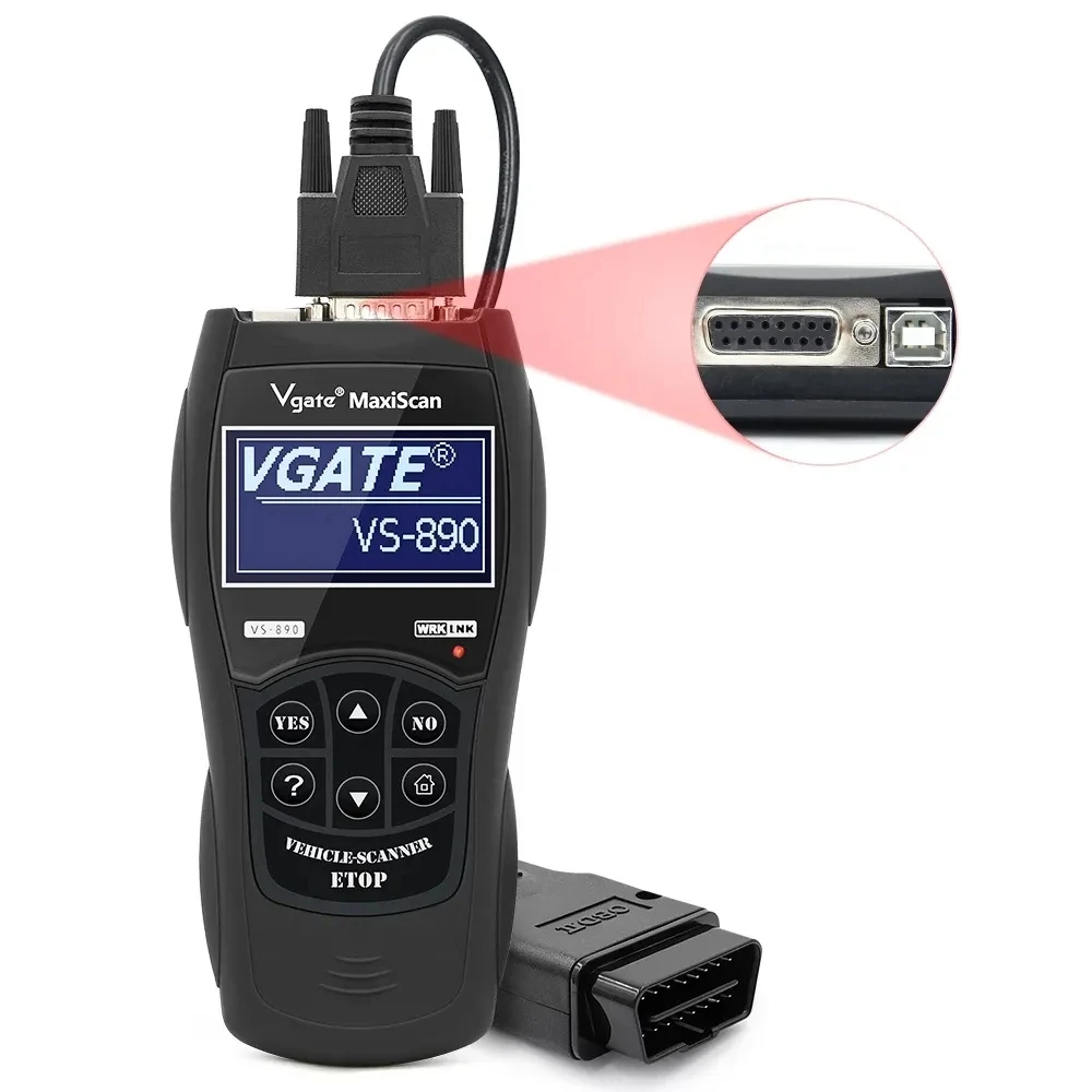 2024 Newest Versions Vgate VS 890 OBD2 Diagnostic Scanner VS890 SCAN Tool VS 890 CAN-BUS Multi-Languages OBD 2 Car Code Reader 6