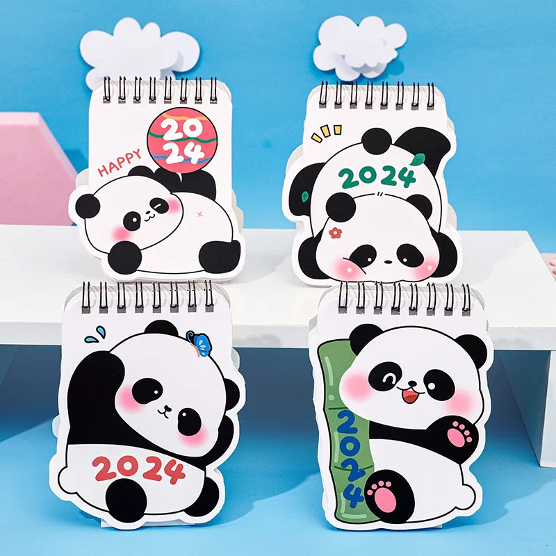 

2023-2024 Cute Cartoon Mini Panda Desktop Paper Calendar Dual Daily Scheduler Table Planner Yearly Agenda Organizer