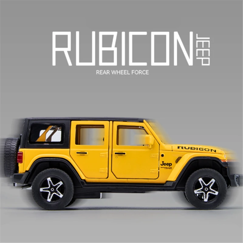 1:32 Jeeps Wrangler Rubicon Alloy Car Model Diecasts Metal Off-road Vehicles Car Model Simulation Sound and Light Kids Toys Gift 4