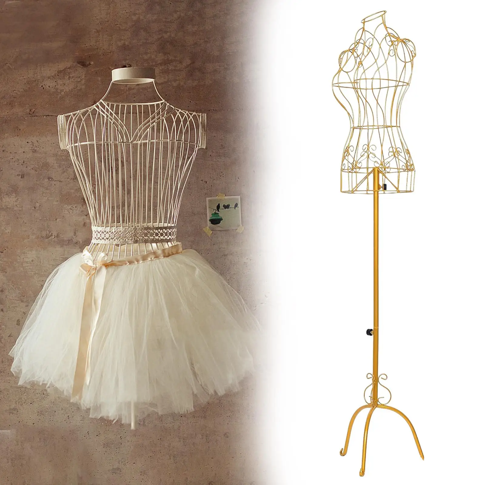 Female Mannequin Iron with Stable Base Adjustable Height Torso Body Dress Form for Tailor Dressmakers Shop Seamstress Display