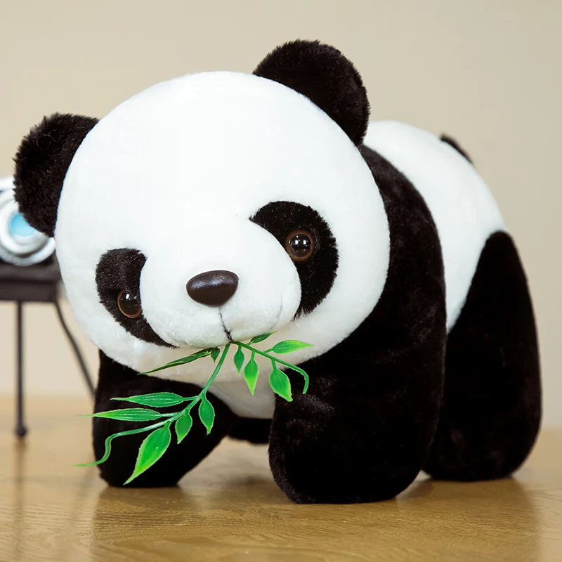 Ours Panda en bambou pour bébé, 20cm, mignon, Animal en peluche, poupée de dessin animé Kawaii, cadeaux de noël 1
